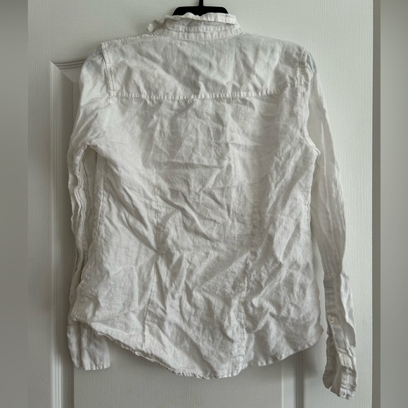 J. Crew White Linen Button-Up Shirt - Picture 3 of 3